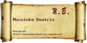 Mocsinka Beatrix névjegykártya
