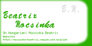 beatrix mocsinka business card